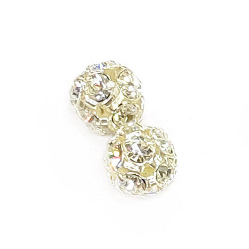 

Стразовая бусина Preciosa (Чехия)  Crystal/серебро, Белый