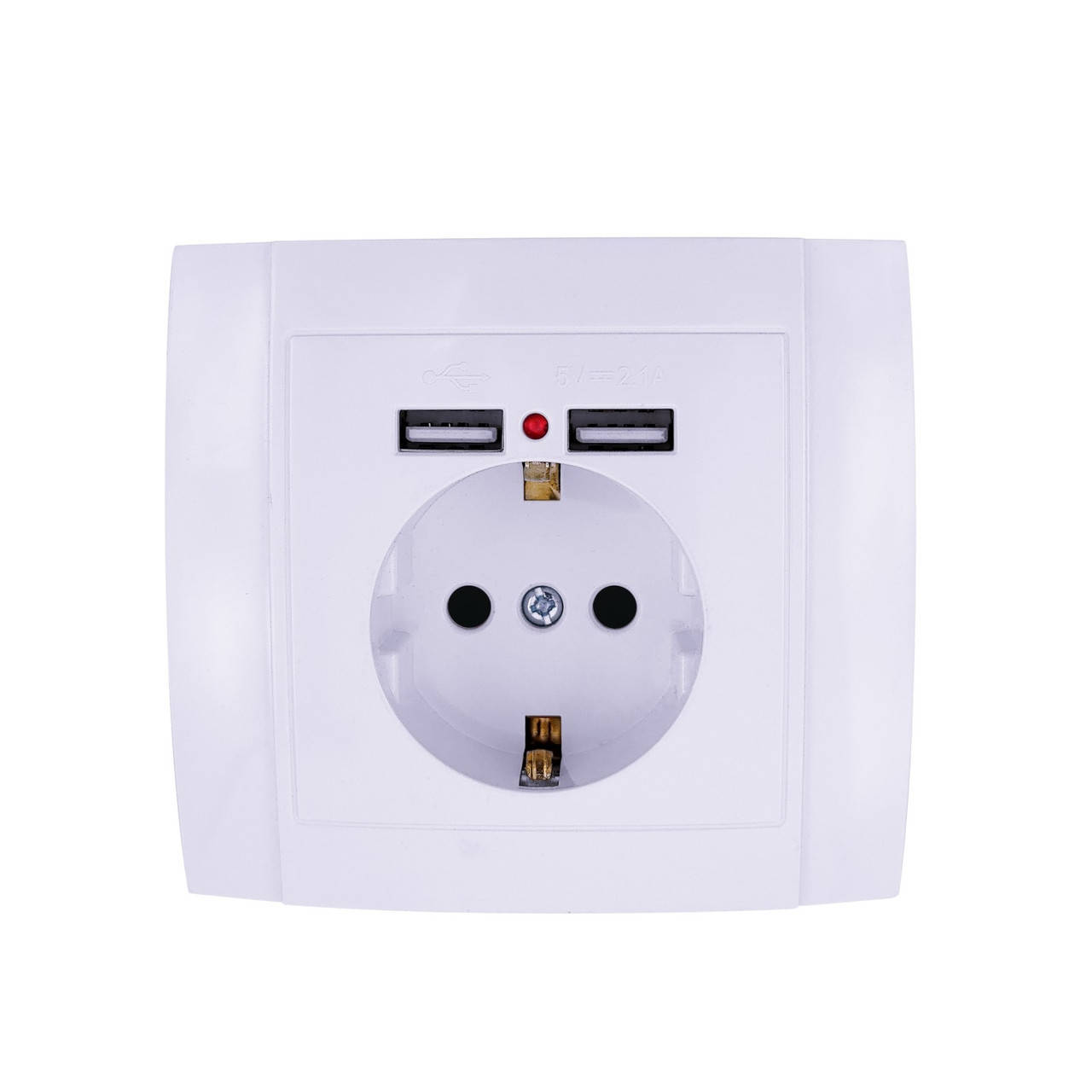 

Розетка с заземлением и 2*USB ST 953