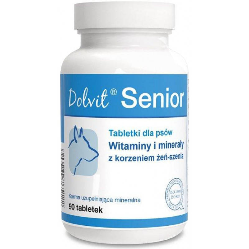 

Dolfos Dolvit Senior Plus 90 табл для пожилых собак с корнем женьшеня