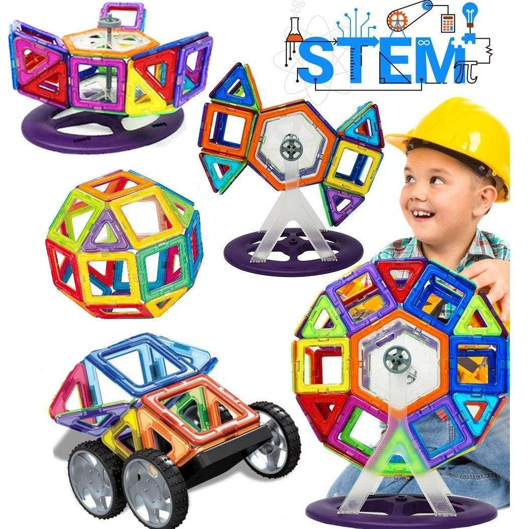 

Только магнитные детали! Магнитный конструктор Brighty Bright на 82 детали с боксом для хранения., Разные цвета