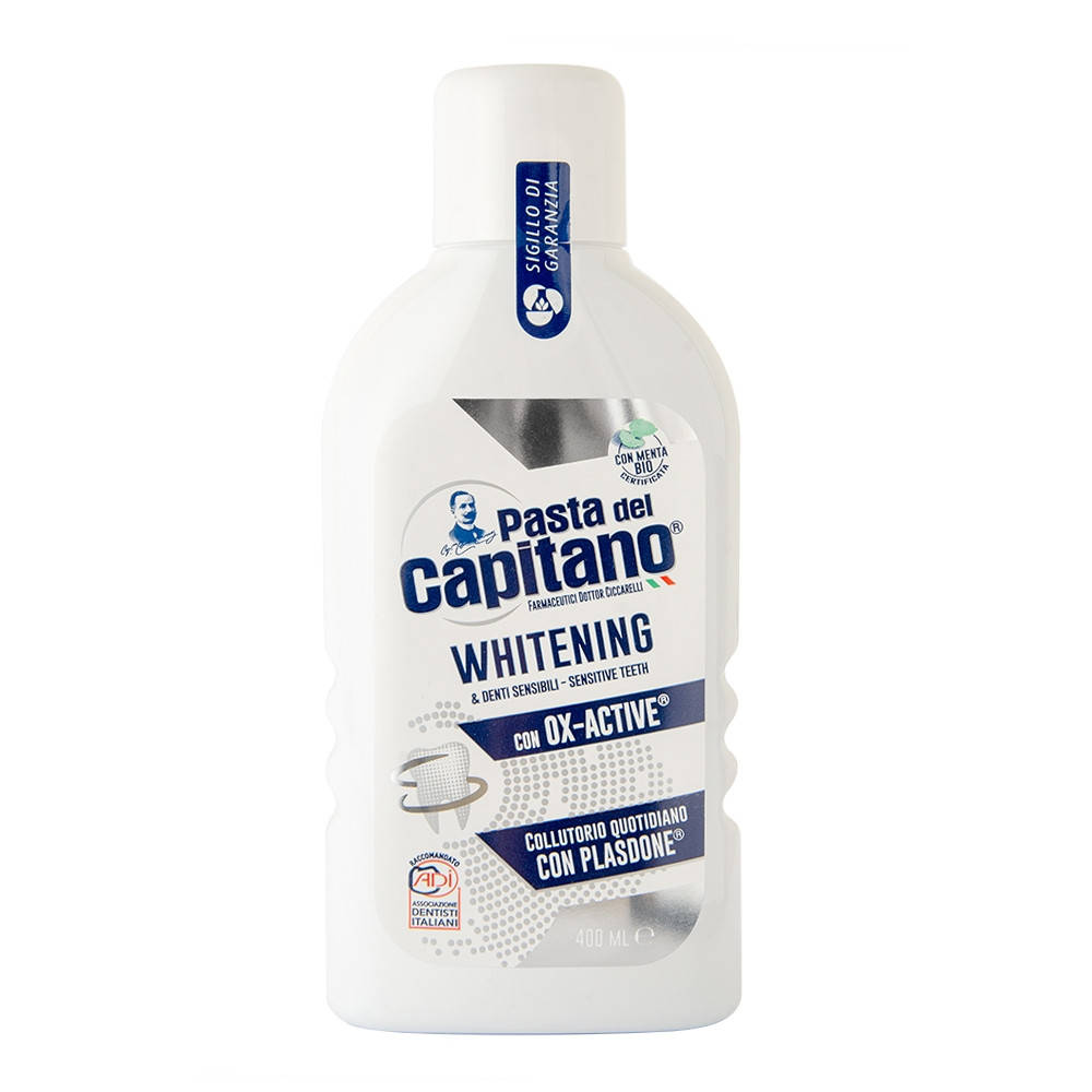 

Ополаскиватель ротовой полости WHITENING отбеливающий 400 мл Pasta Del Capitano (Паста дель Капитано)