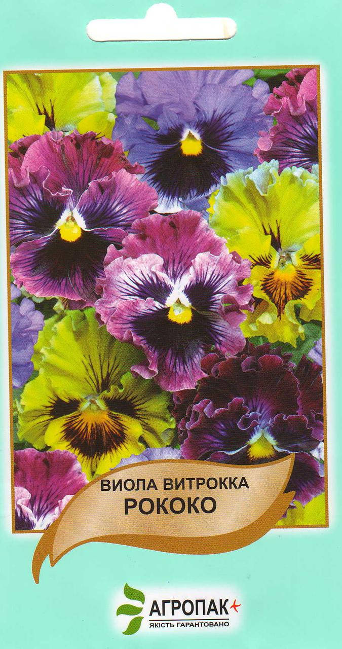 

Семена цветов Виола Витрокка Рококо, 0,1г. Агропак плюс, Разные цвета