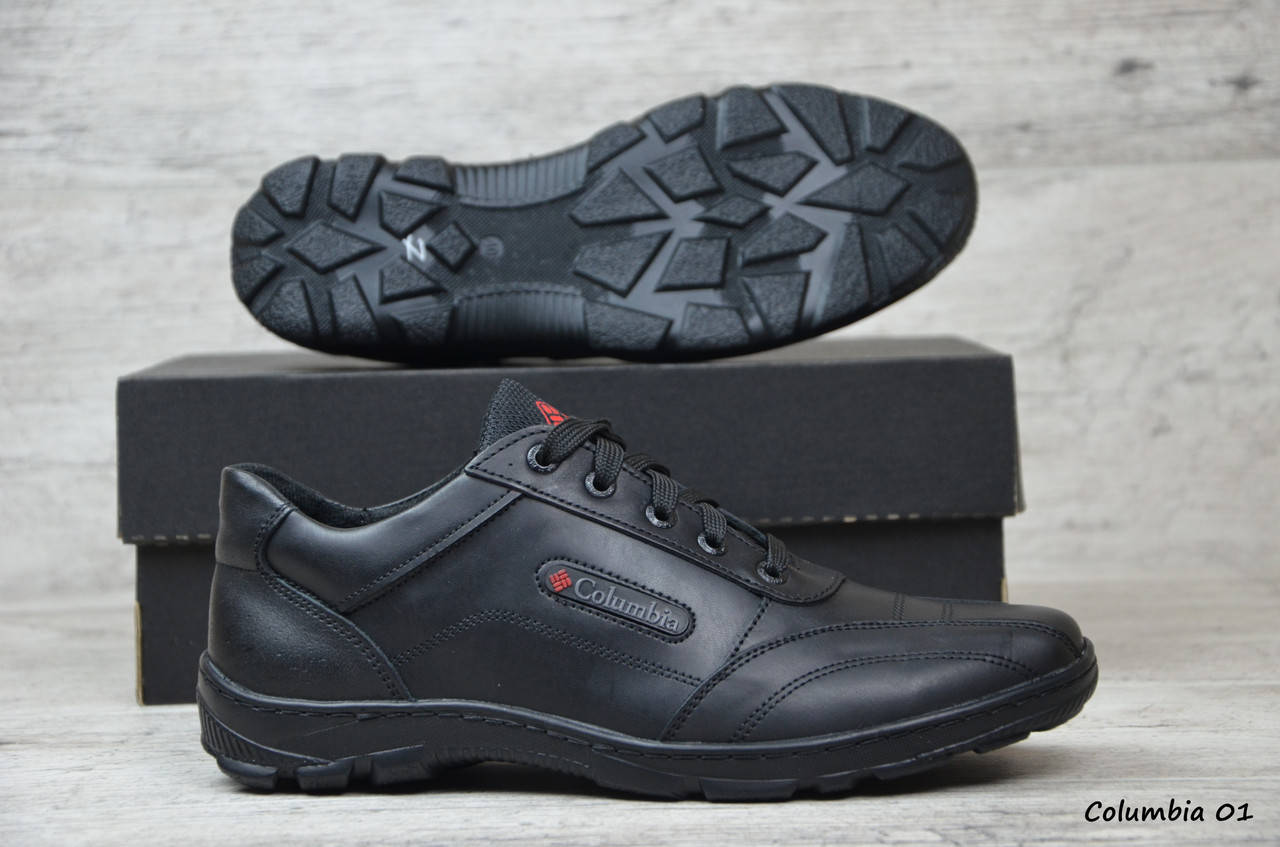 

COLUMBI ZK SPORT мужские кожаные прошитые туфли кроссовки 44(29см), Черный