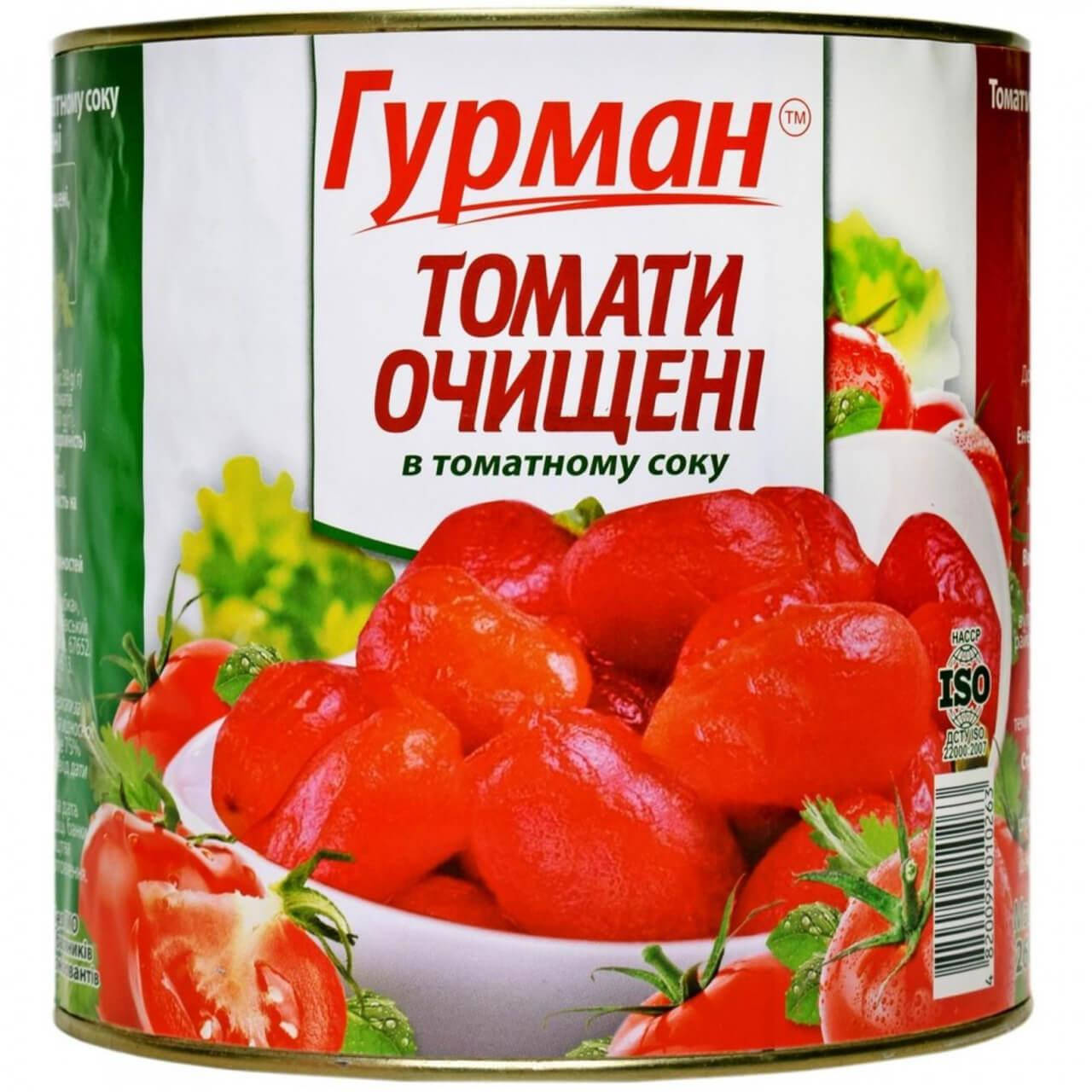 

Томаты очищенные в томатном соку Гурман 2,6кг