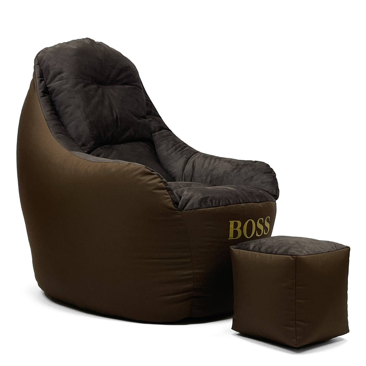 

Бескаркасное кресло BOSS+ Пуфик в Подарок ! Кресло мешок, Стул мешок , диван мешок Оксфорд + велюр