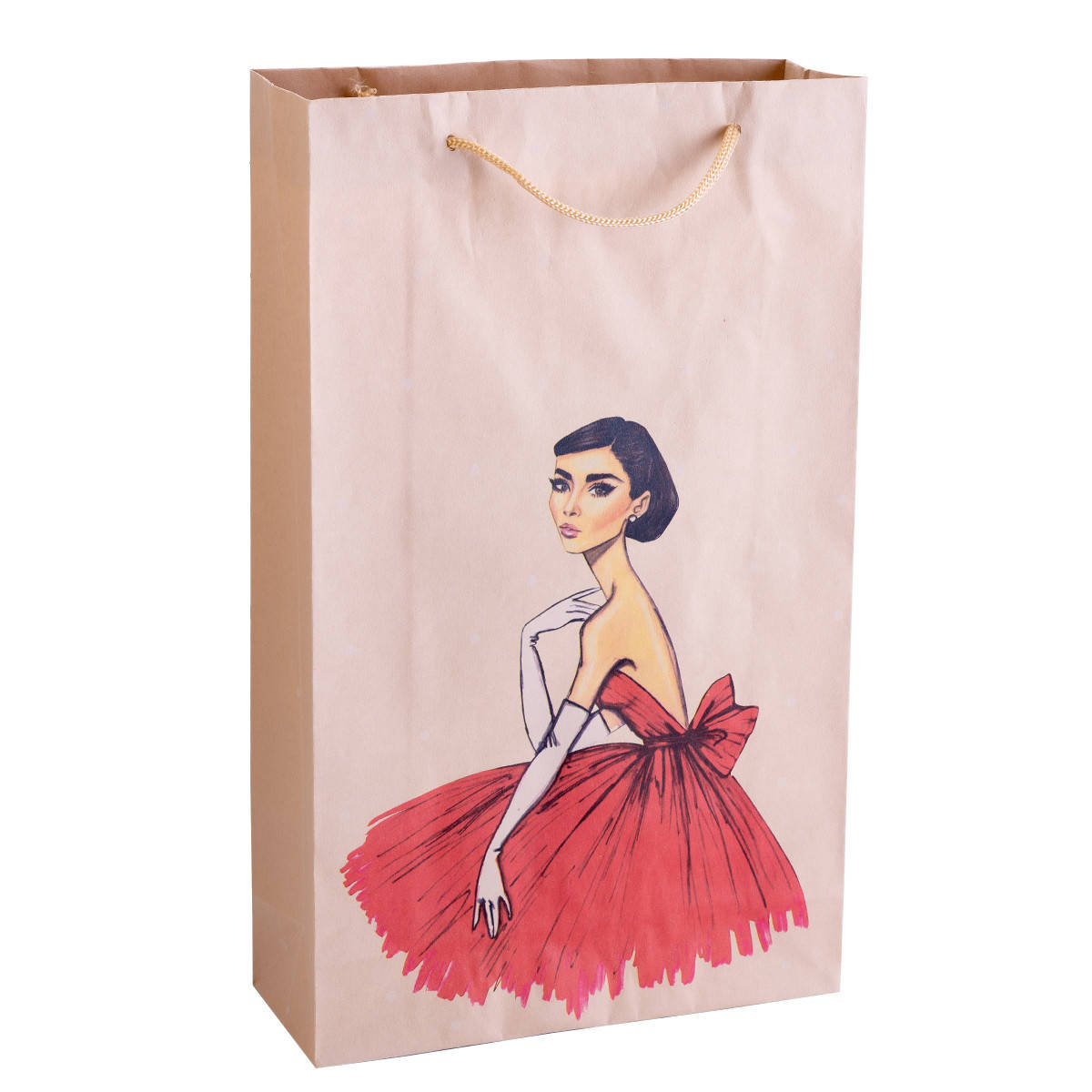 

Подарочный Бумажный Пакет С Ручками 240х90х400 С Печатью 12шт/уп, Коричневый