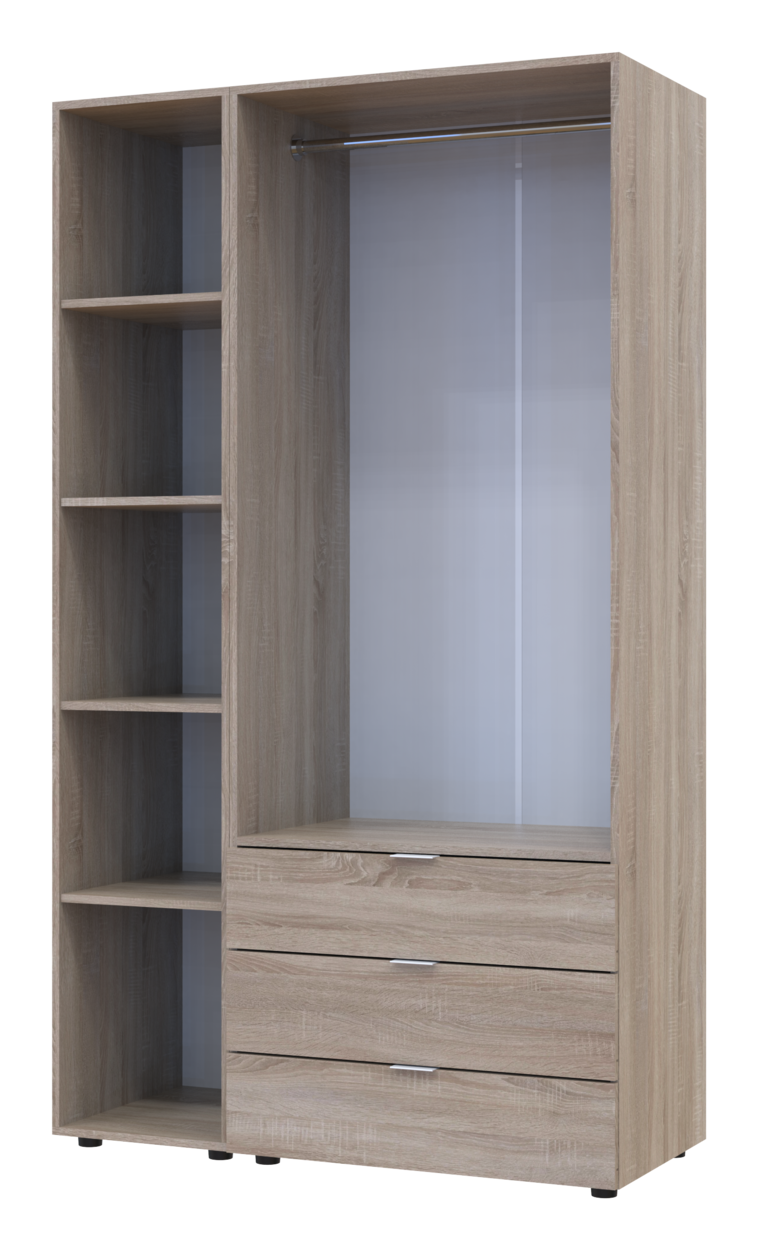 Шафа для одягу Doros Гелар Дуб сонома 2ДСП/Дзеркало 116.5х49.5х203.4 (42002156) 5