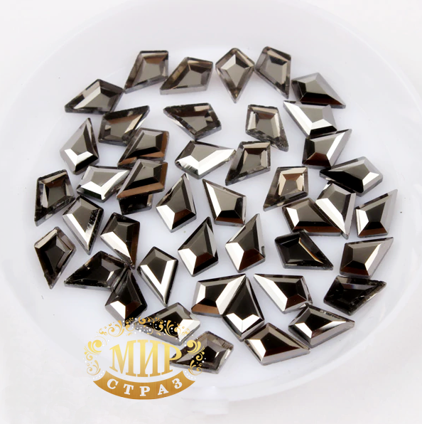 

Стразы для дизайна ногтей, цвет Hematite (5,5х8,5мм), 1шт