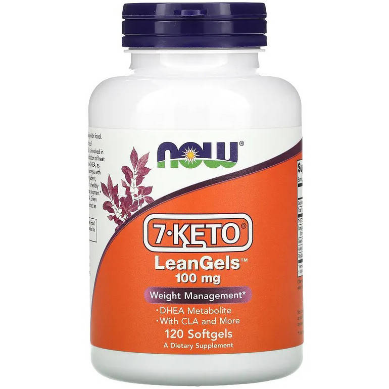 

7-КЕТО - ДГЭА, NOW Foods "7-KETO LeanGels" 100 мг, контроль веса (120 гелевых капсул)