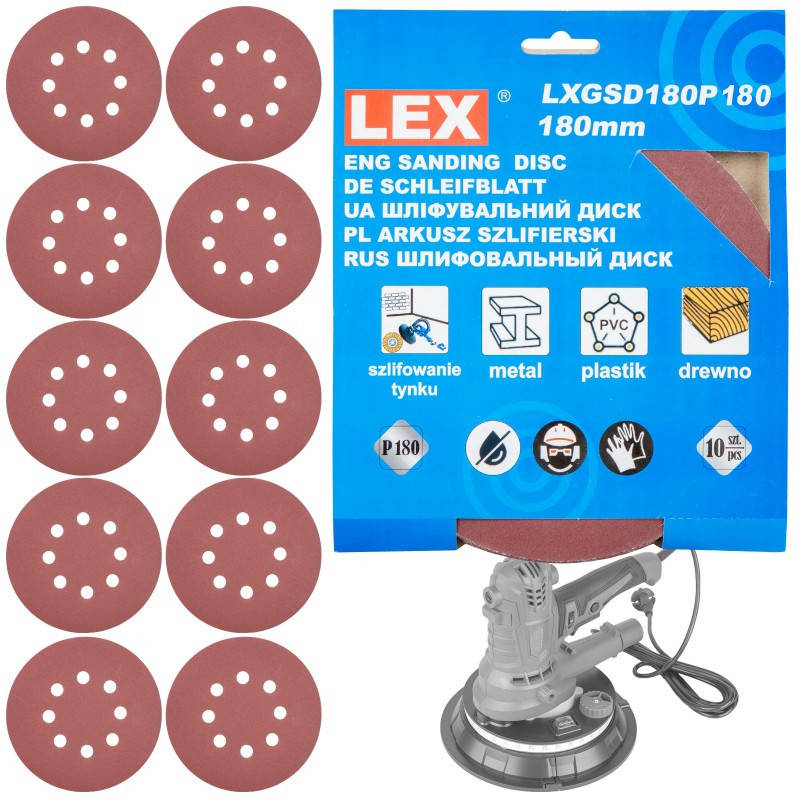 

Шкурки к шлифмашине LEX LXGSD180P180