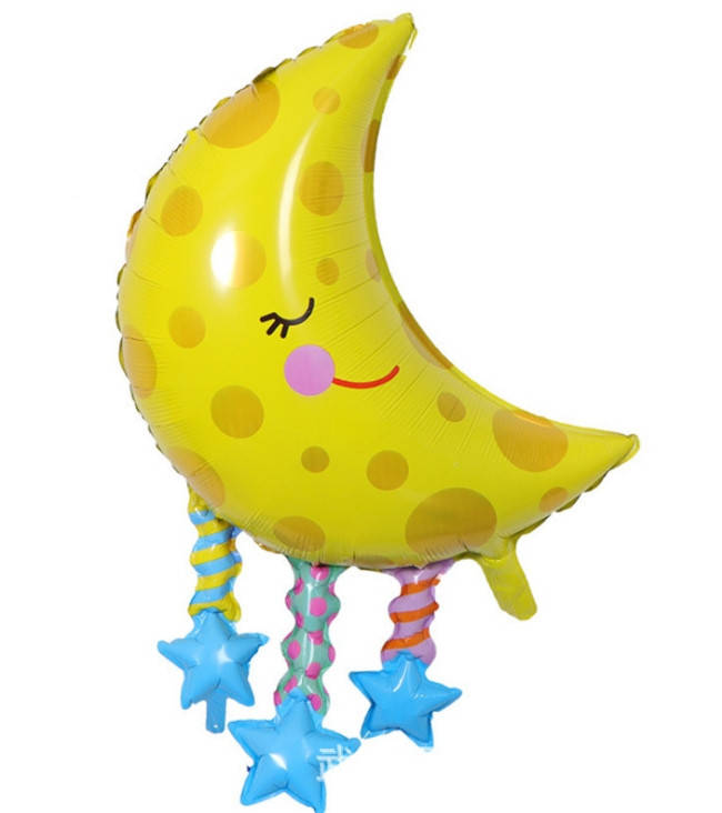 

Шар фольгированный Луна со звёздами 84х64 см (Китай) в упаковке
