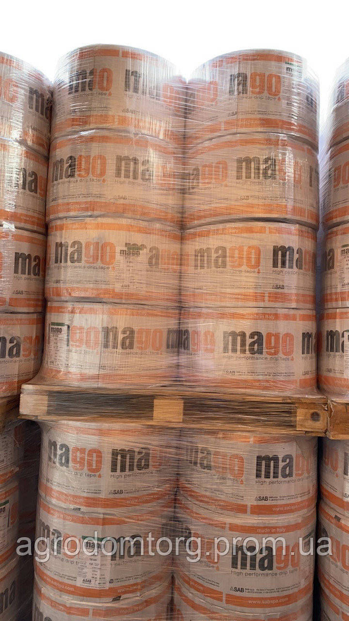 

Крапельна стрічка Sab MAGO (2200м) відстань крапельниці 10 см, 8 mil Італія