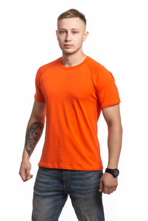 

ОДНОТОННАЯ ФУТБОЛКА-РЕГЛАН МУЖСКАЯ, ОРАНЖЕВАЯ