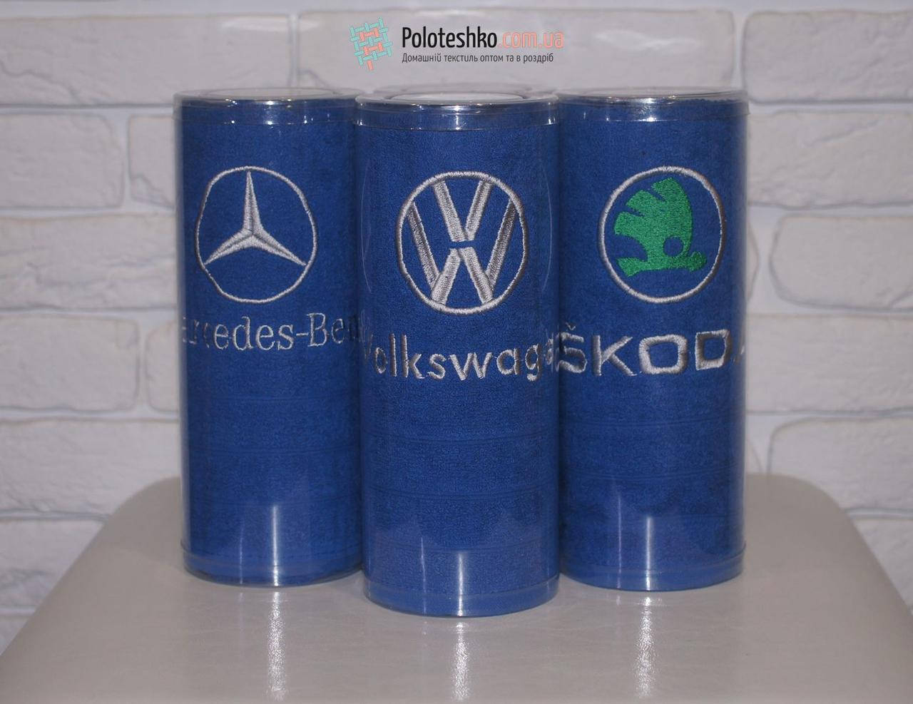 

Полотенце с вышивкой марки автомобиля "Volkswagen", Синий