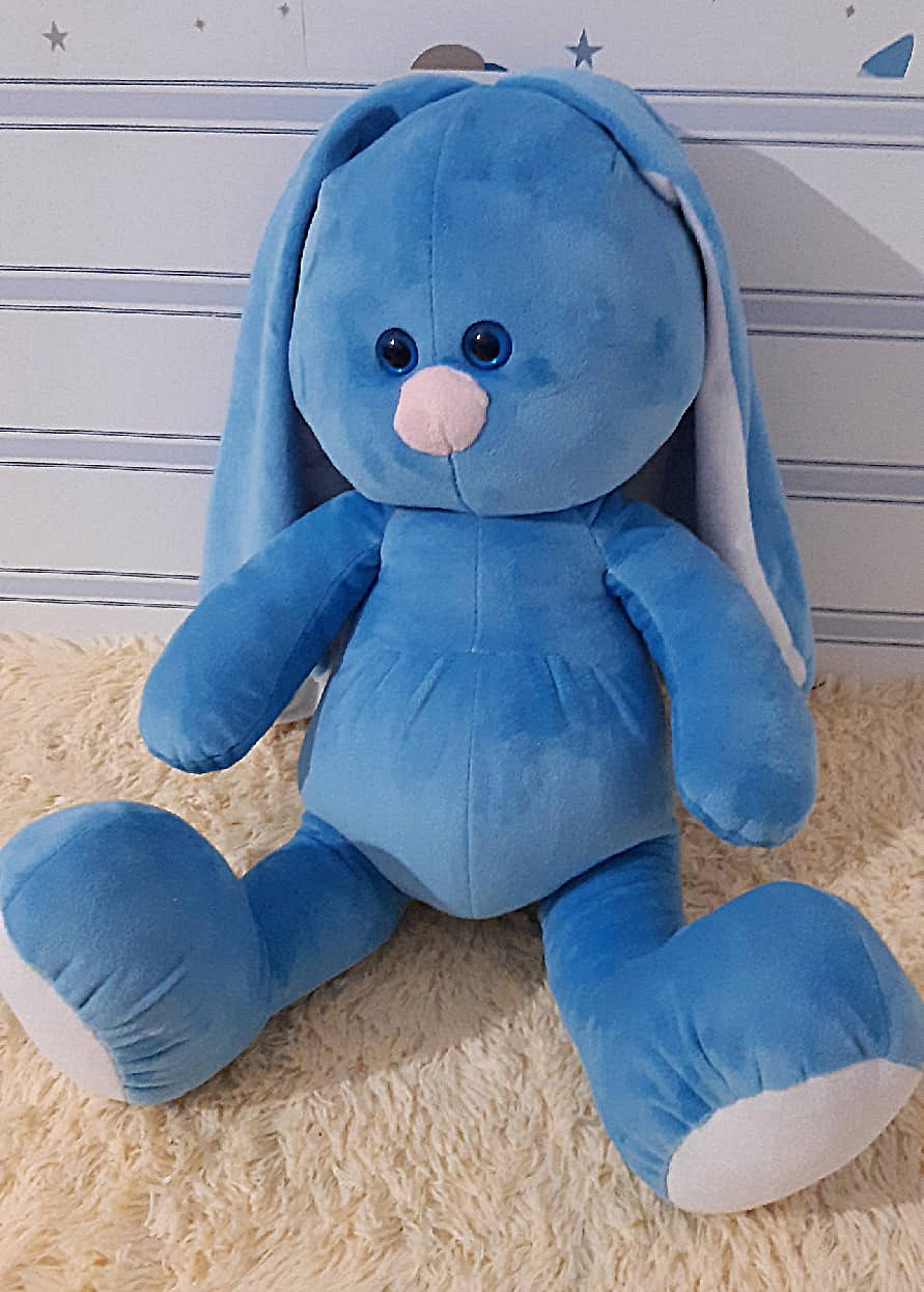 

Плюшевый зайка Майя 60 см Голубой