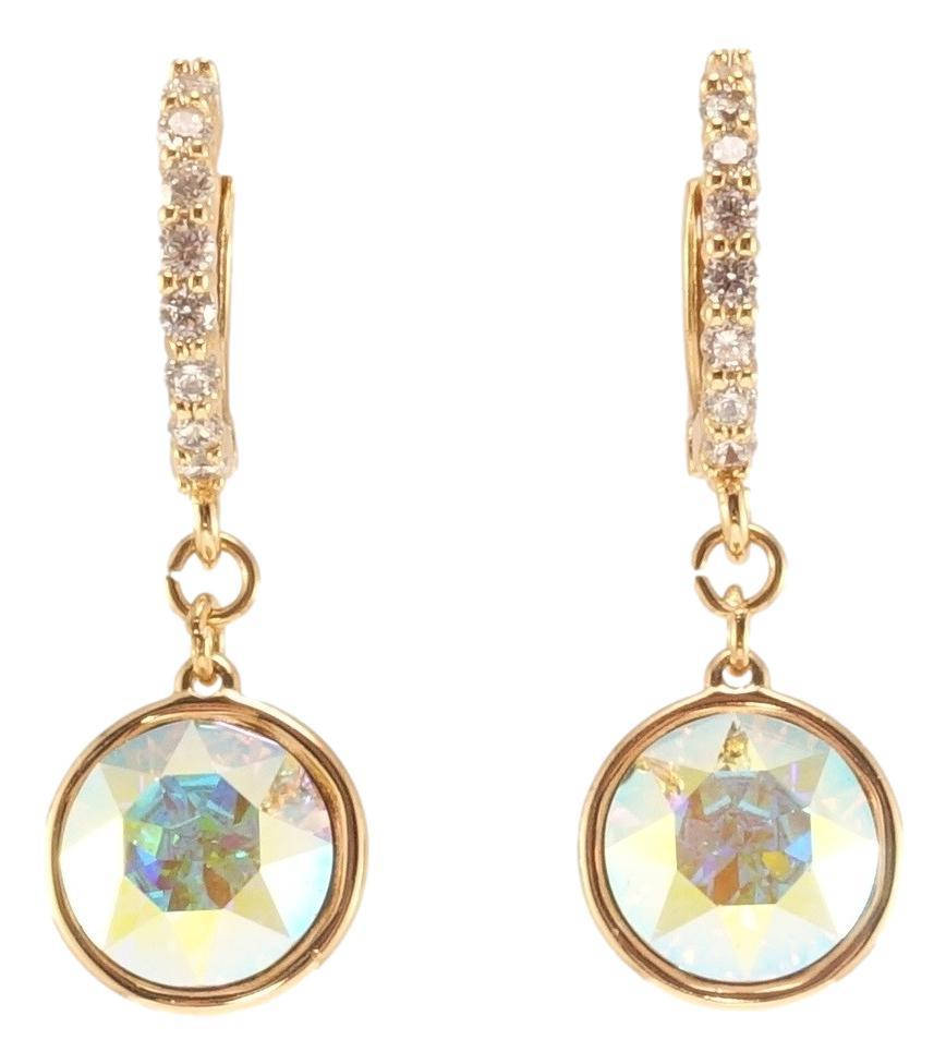 

Серьги Xuping Позолота 18K с кр-ми Swarovski подвески на колечках "Кристалл АВ" ø 10мм