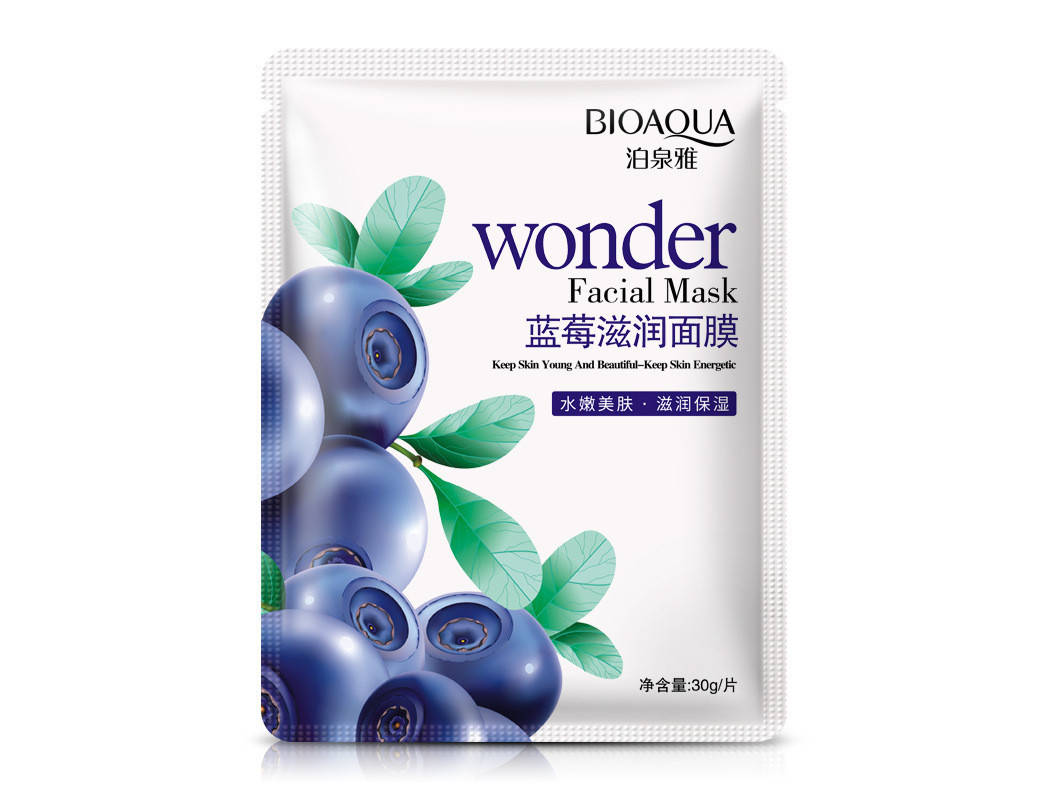 

Тканевая маска для лица с экстрактом черники увлажняющая Bioaqua Wonder, 30г