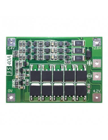 

Контроллер Заряда Разряда BMS 3S 40A (балансир) 18650 Li-ion 11.1V/12.6V