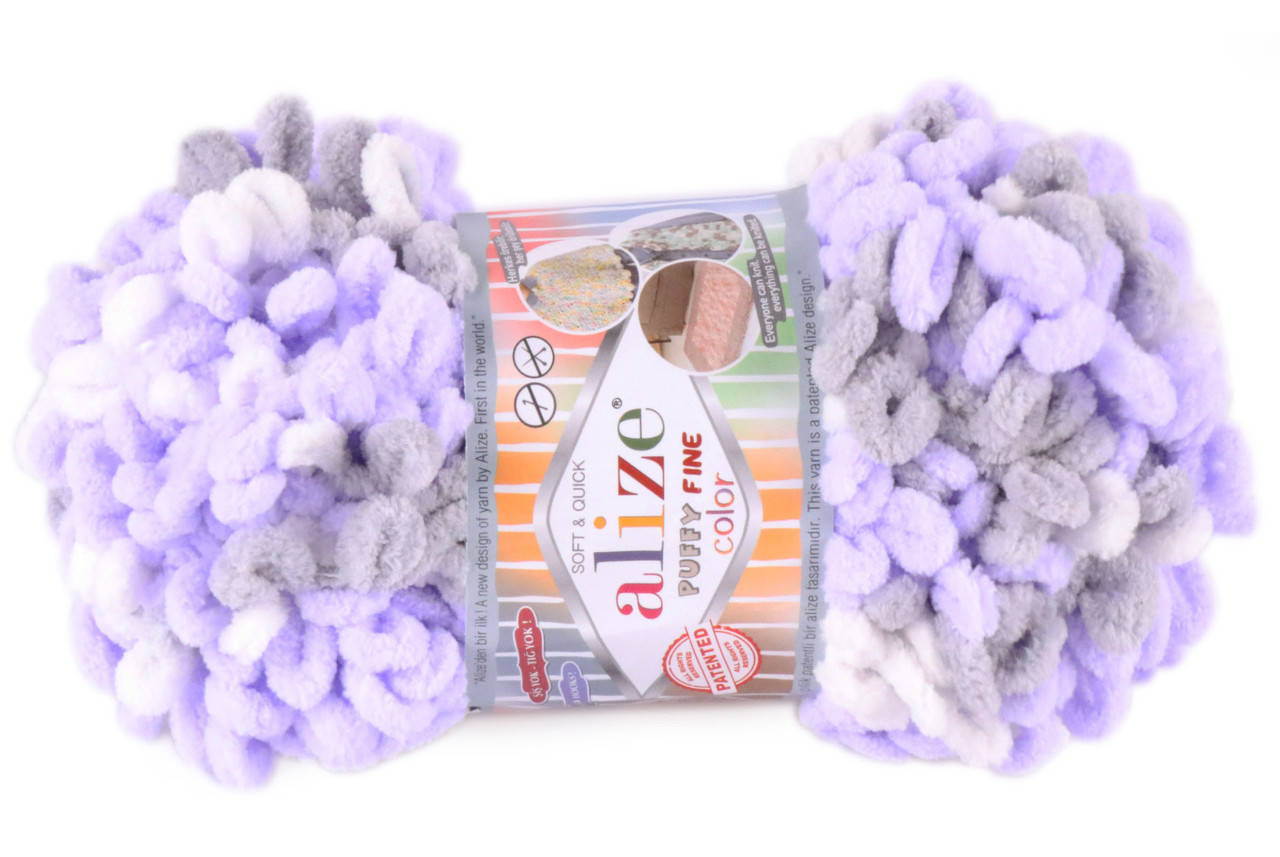 

Alize Puffy Fine Color, №6372, Секционное крашение