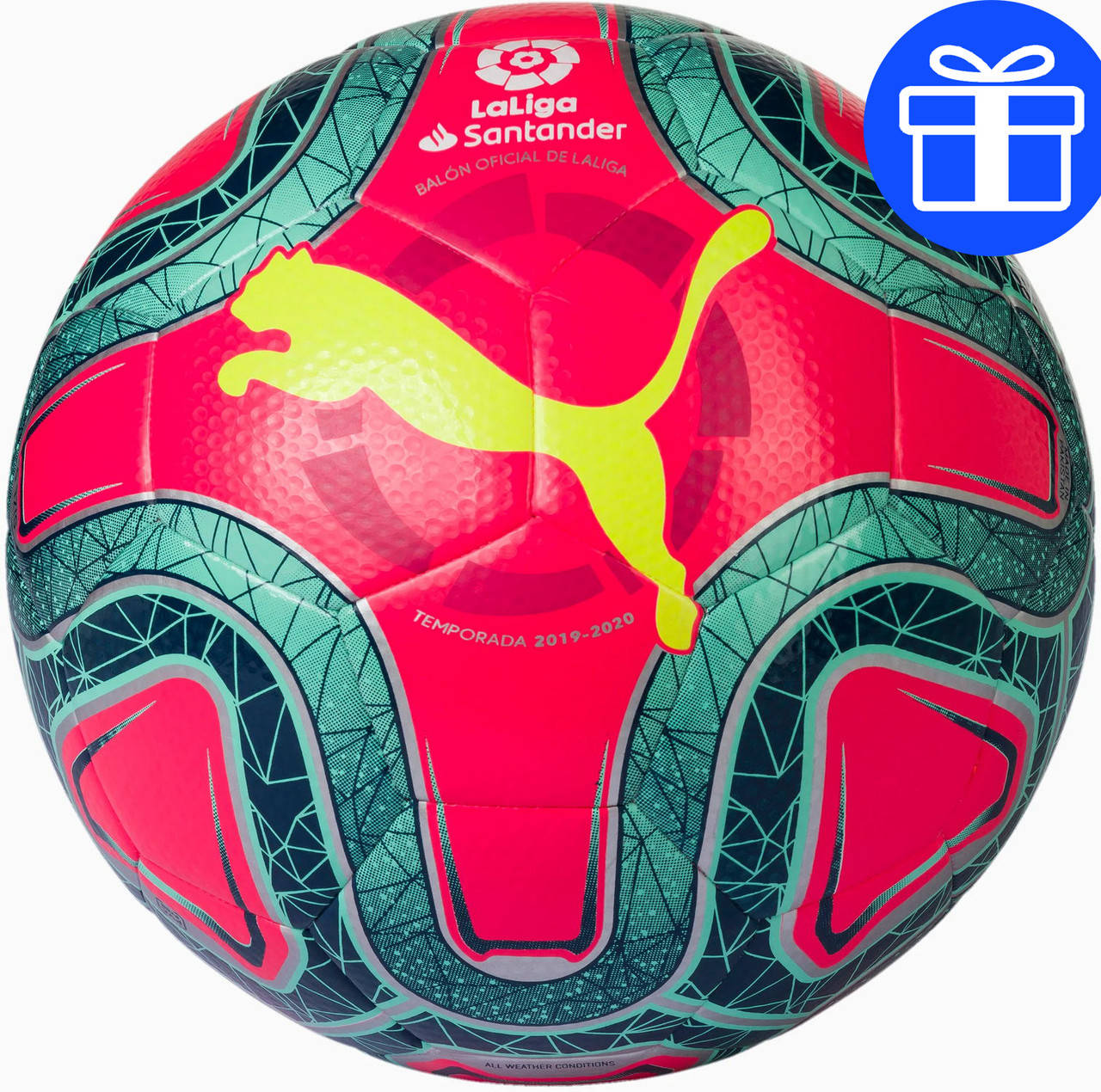 

Футбольный мяч Puma La Liga (Ла Лига) 1 Hybrid термошов р-р5, розовый