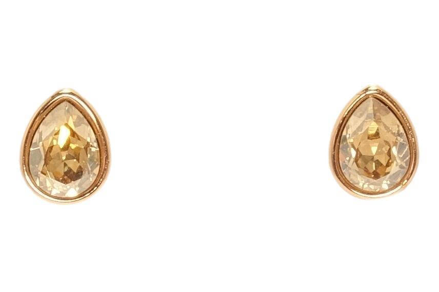 

Серьги Xuping Позолота 18K с кристаллами Swarovski гвоздики "Песочный грушевидный кристалл в глухой оправе"