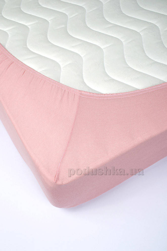 

Трикотажная простынь на резинке Lotus пудра 160х200 см, Розовый