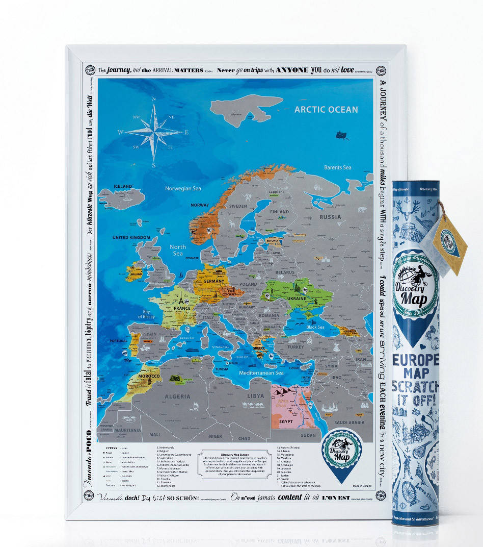 

Скретч карта Европы Discovery Map Europe (в тубусе) английский язык