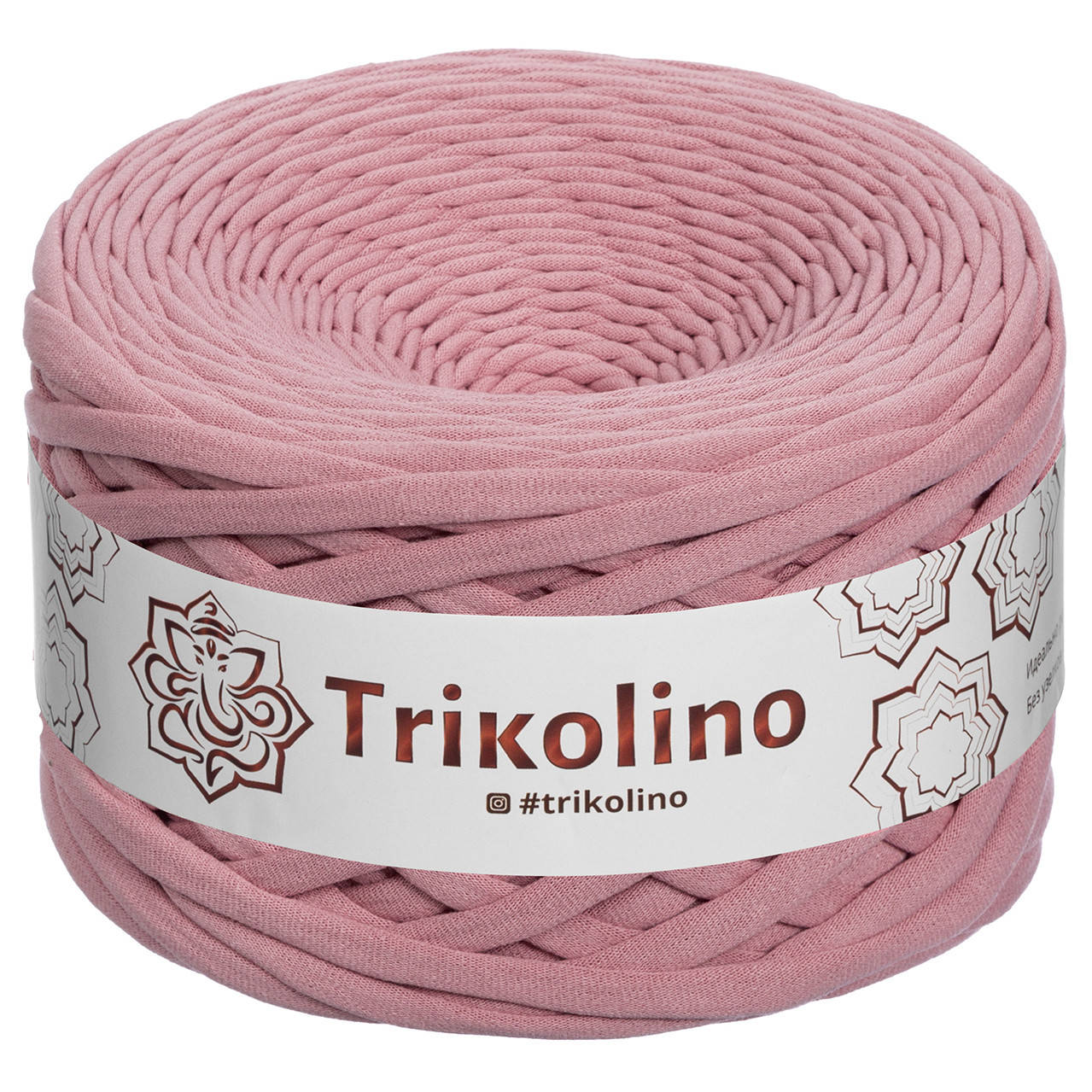

Трикотажна пряжа Trikolino, ширина нитки 7-9 мм., довжина мотка 100 м., Рум'яна