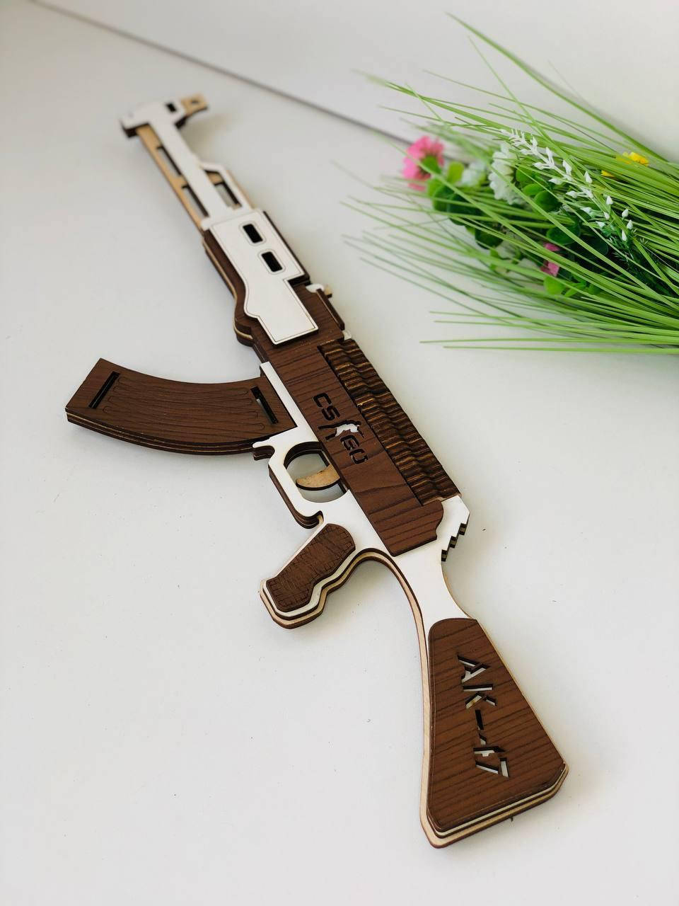

Автомат CS GO "AK-47" Резинкострел из натуральных материалов