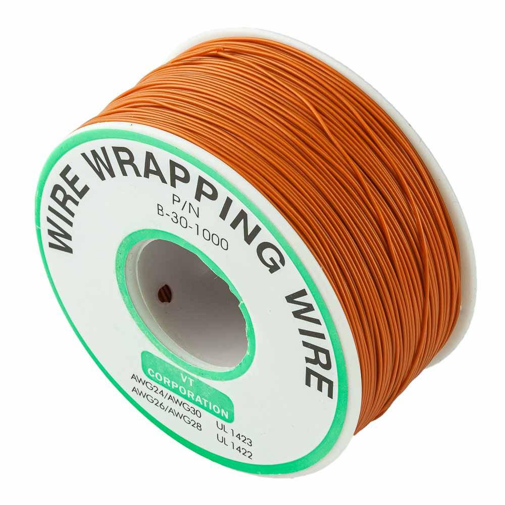 

Провод монтажный 30AWG одножильный оранжевый на катушке 250м