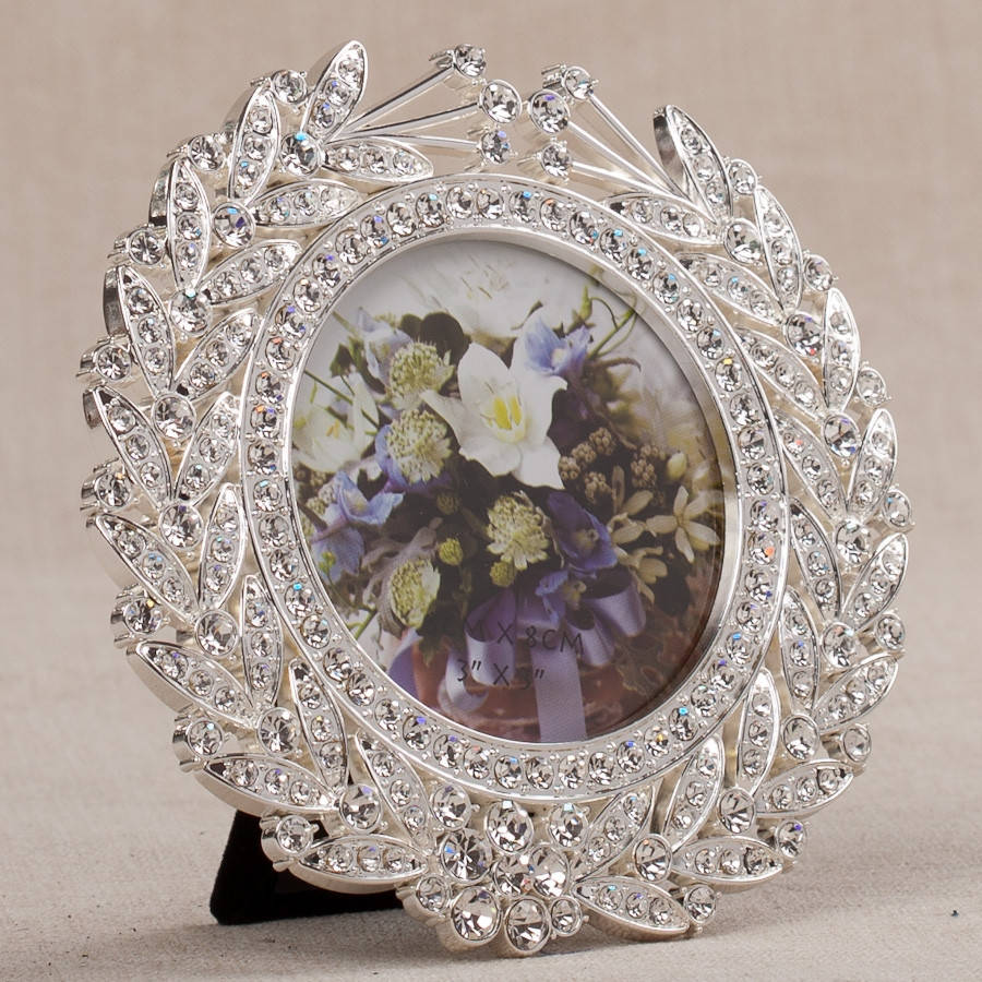 

Роскошная фоторамка со стразами "Алмазные ветви" 12х12 см, фото 8х8 см