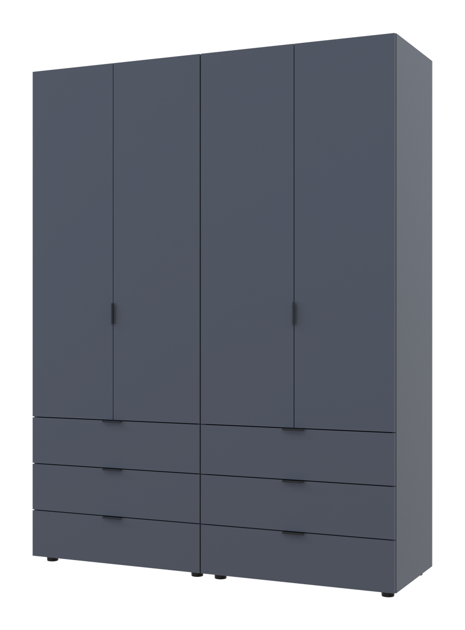 Розпашна Шафа для одягу Doros Гелар комплект Графіт 2+2 ДСП 155х49,5х203,4 (42002131)