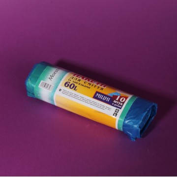 

Пакет для мусора TM Maestro черный 60л с завязками (10шт\600шт)