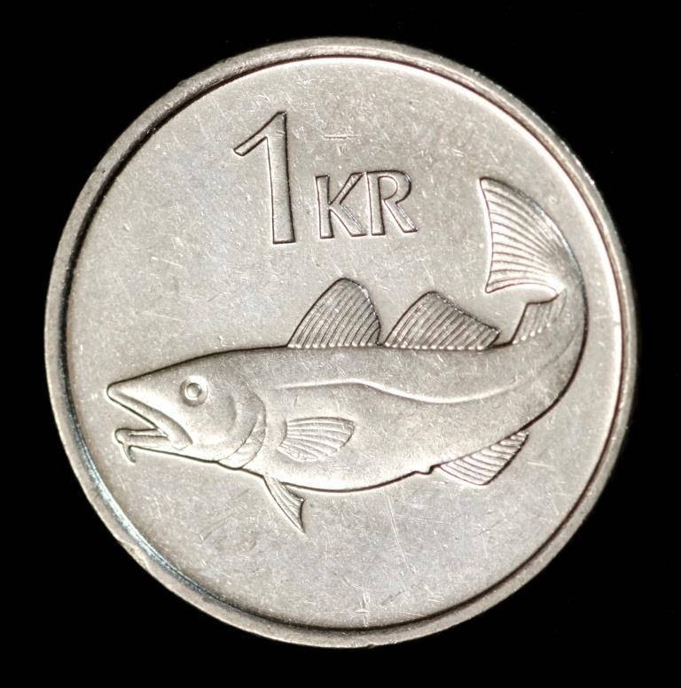 

Монета Исландии 1 крона 1996 г. Треска