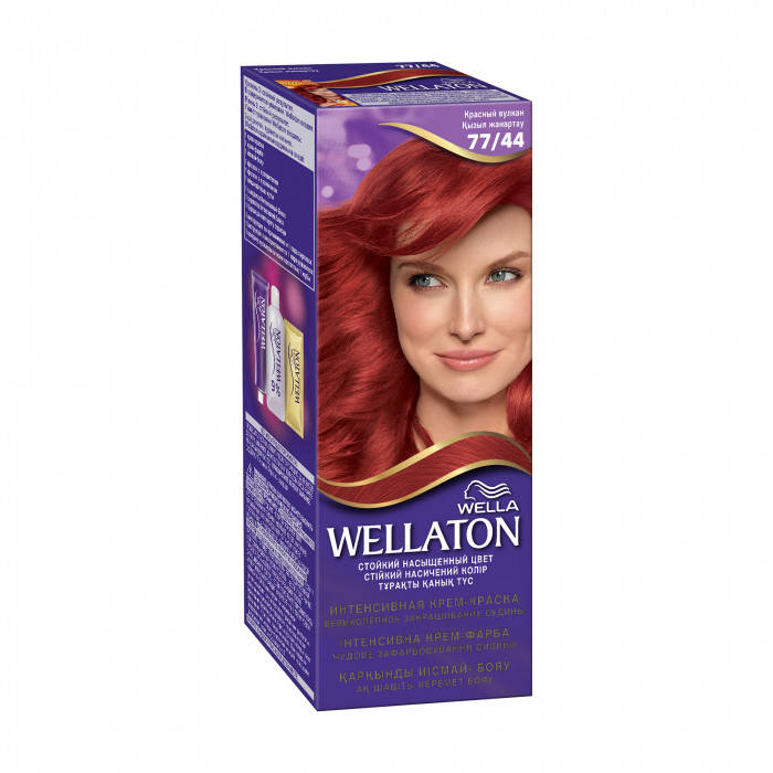 

Стойкая крем-краска для волос Wella Professionals Wellaton 77/44 Красный вулкан