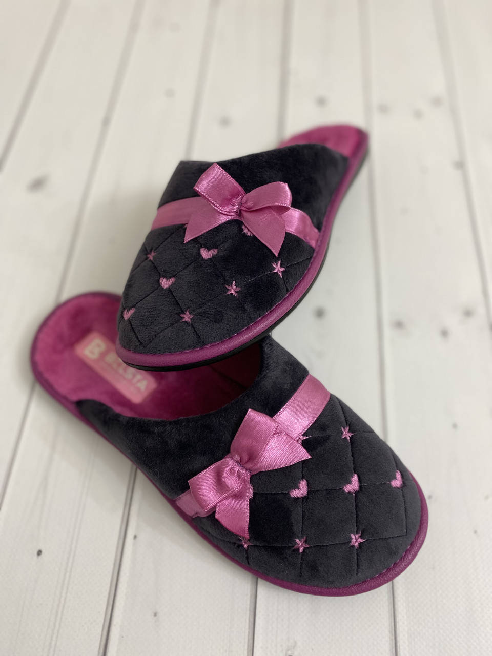 

Женские велюровые тапочки Белста только 37(24,2см,) размер в размер, Сливовый