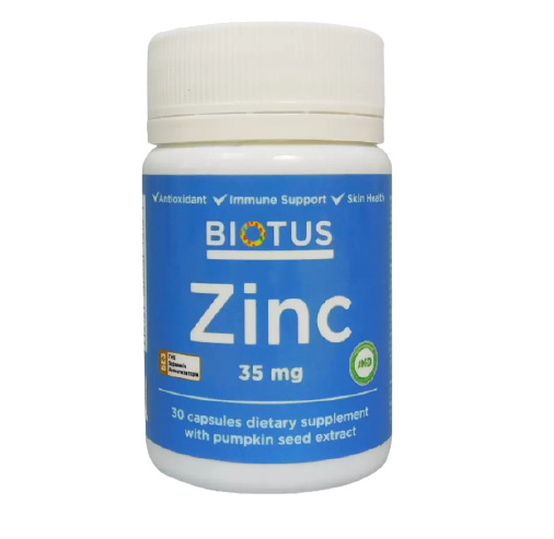 

Цинк, Zinc, Biotus, 35 мг, 30 капсул (BIO-530258)
