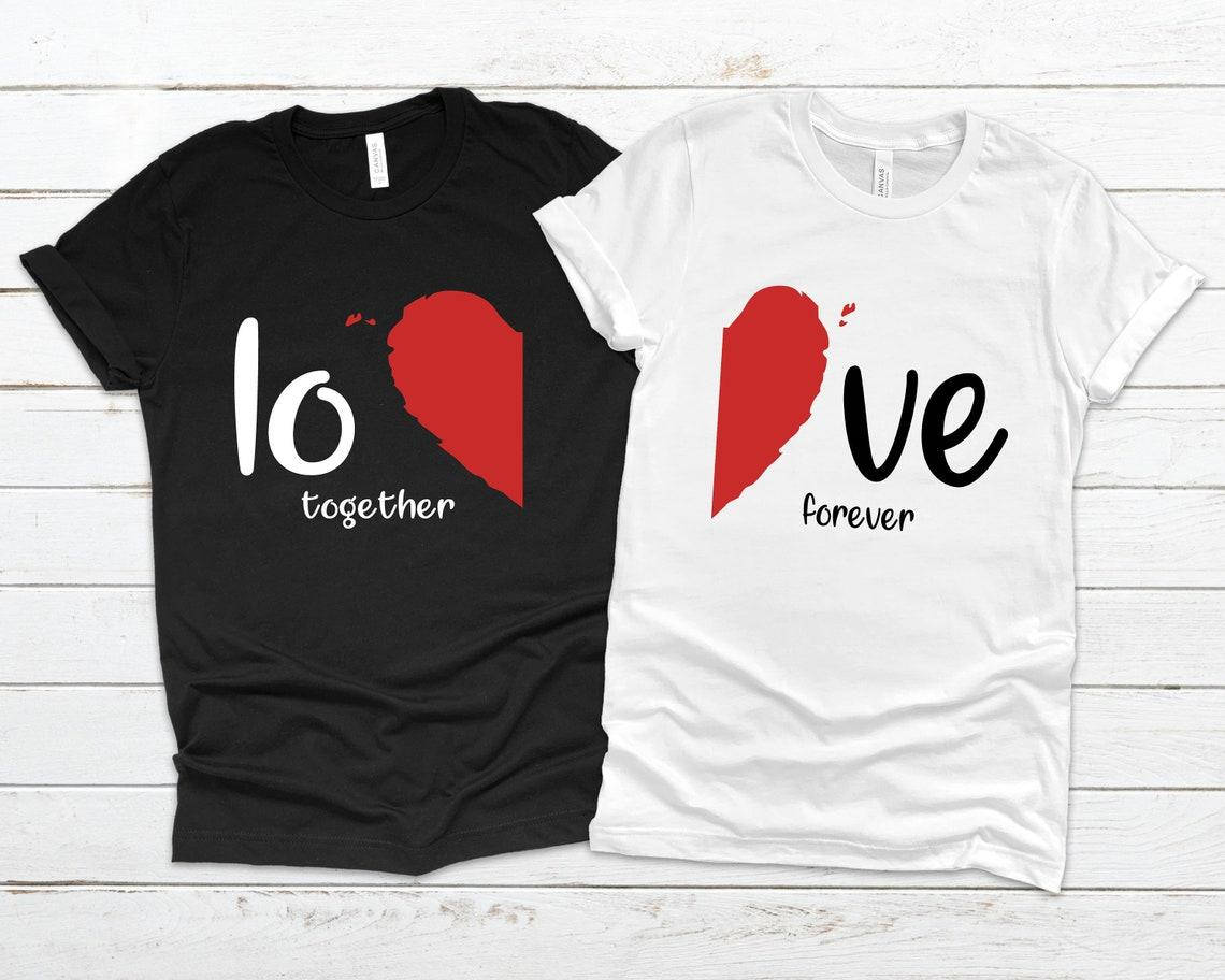 

Парные футболки. Мужская и женская футболка Love Together Forever для Влюблённых