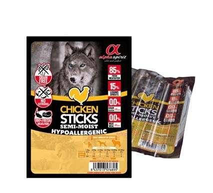 

Снек Alpha Spirit Sticks Chicken, корм-лакомство для собак, палочки с курицей 4шт