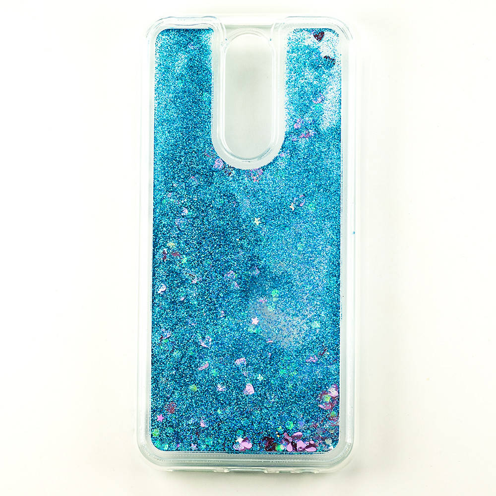 

Чехол Glitter для Xiaomi Redmi 8A Бампер Жидкий блеск Синий