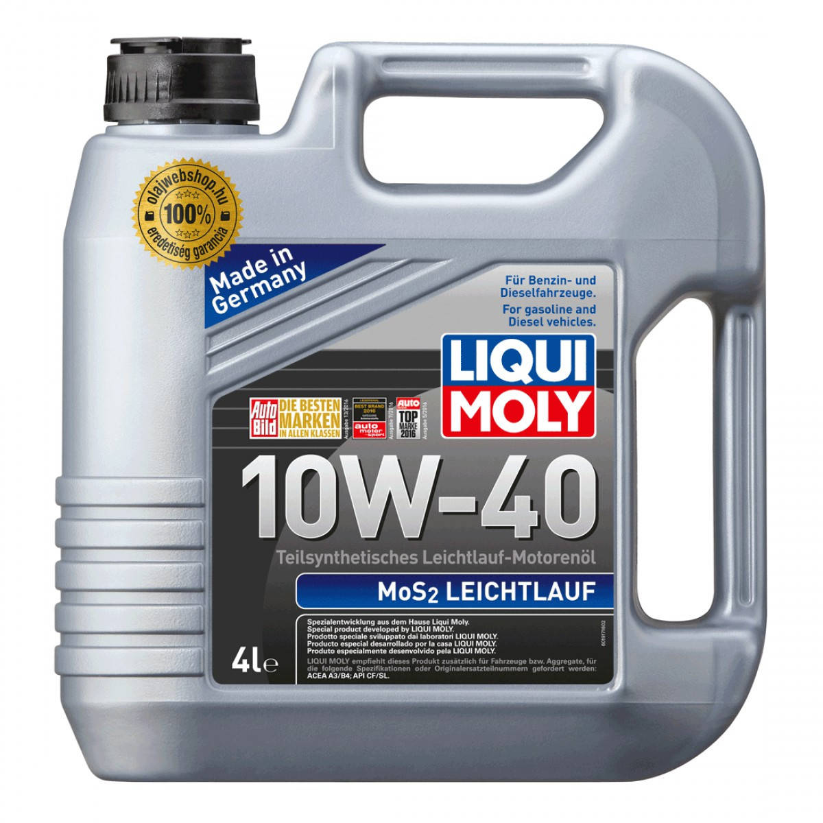 

Моторное масло Liqui Moly MOS2 LEICHTLAUF 10W-40 4L