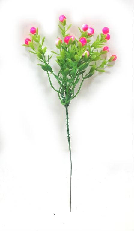 

С розовыми ягодами омела цветная 24см искусственный небольшой куст, Розовый