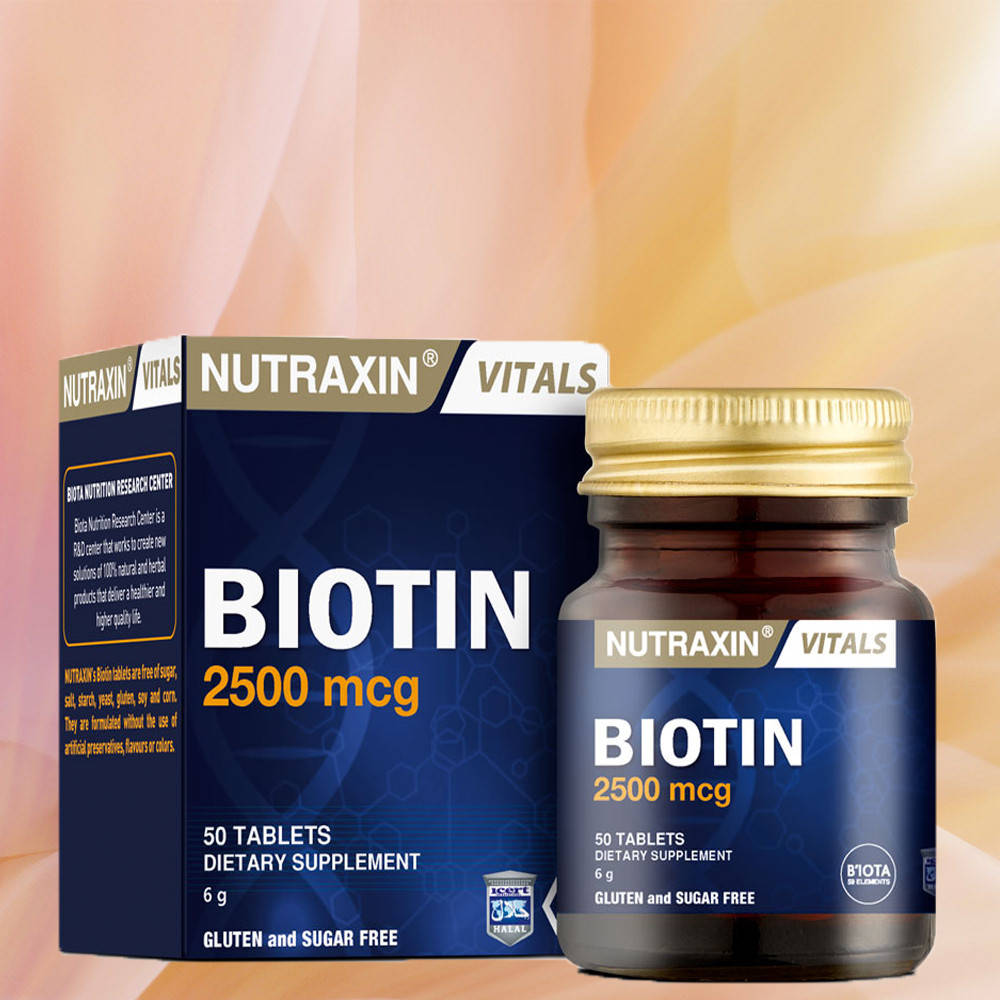 

Диетическая добавка "Биотин 2500 мкг" NUTRAXIN, 50 таблеток