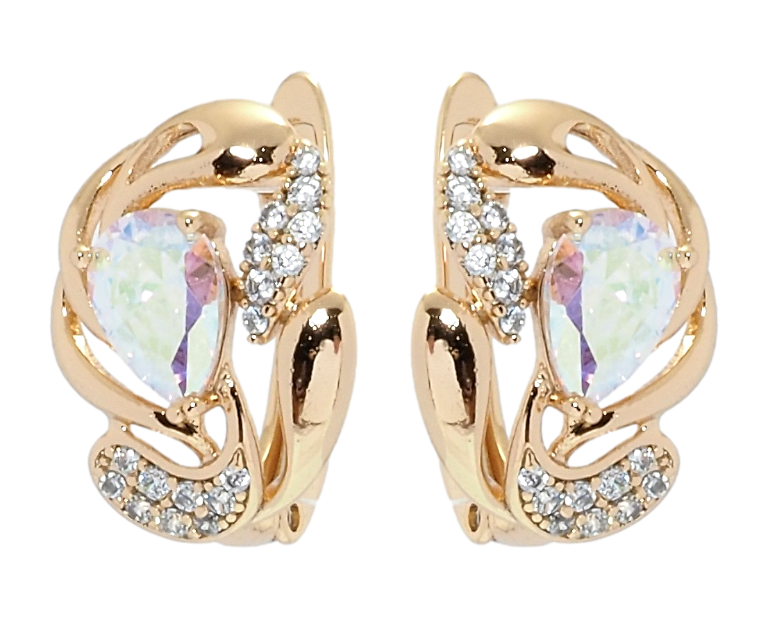 

Серьги Xuping Позолота 18K английский замок "Декоративный орнамент с фианитами"