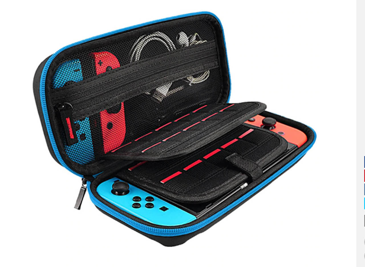 

Тканевый чехол-кейс с ручкой для Nintendo Switch / Вместительный / OLED Синий