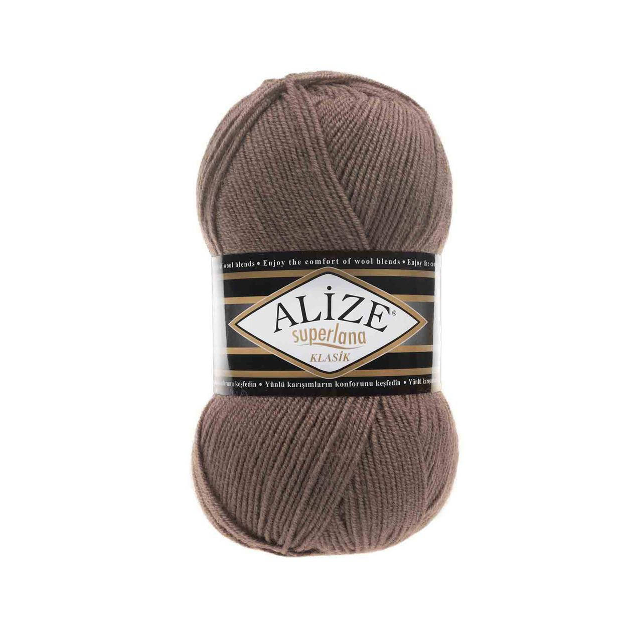 

Пряжа Alize Superlana klasik 584 кофе с молоком (Ализе Суперлана Классик)