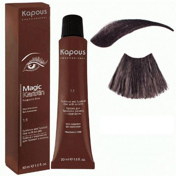 

Краска для бровей и ресниц с кератином коричневая Magic Keratin Kapous, 30 мл