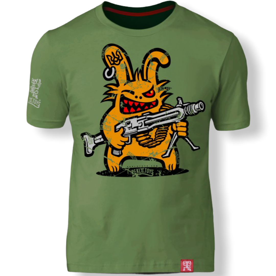 

Футболка PEKLO.TOYS Пекельний Заєць з Машенгвером Olive