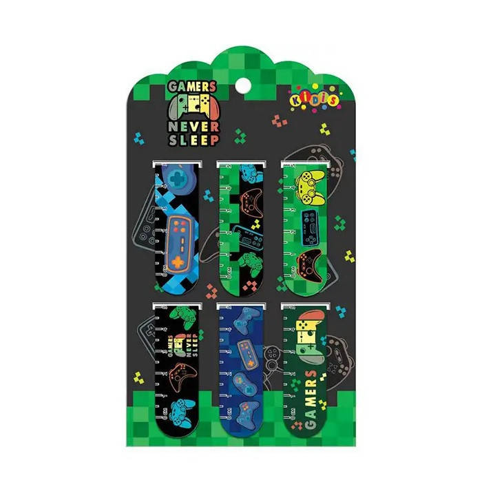 

Набор магнитных закладок "Gamers never sleep" 6 шт. 13481, Зелёный