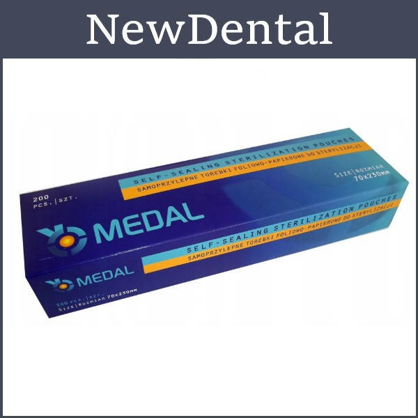 

Пакеты для стерилизации инструментов М 70х230мм 200 шт/уп MEDAL